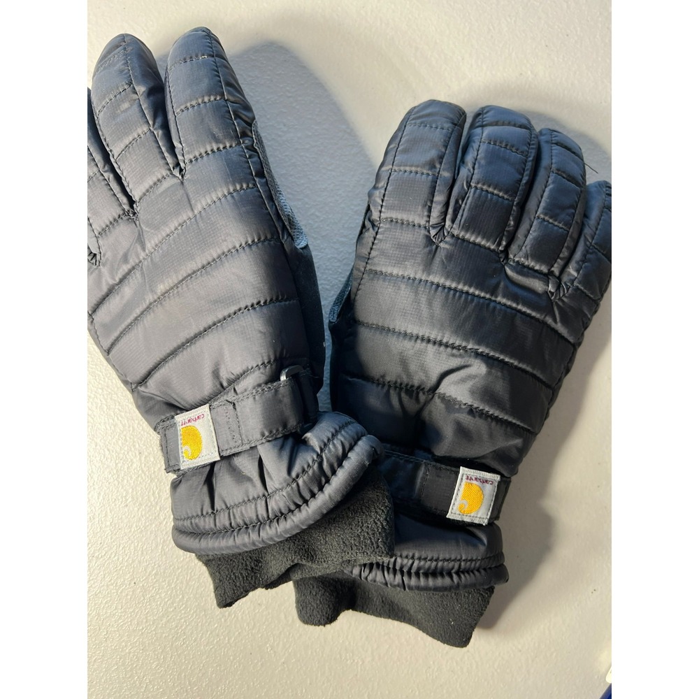 Carhartt Womens M Black Quilted Fleece Lined Insulated Winter Gloves WA575 BLK